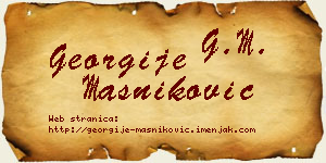 Georgije Masniković vizit kartica